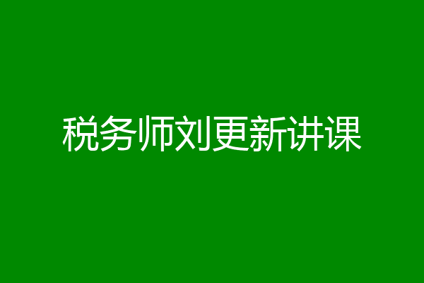 税务师刘更新讲课