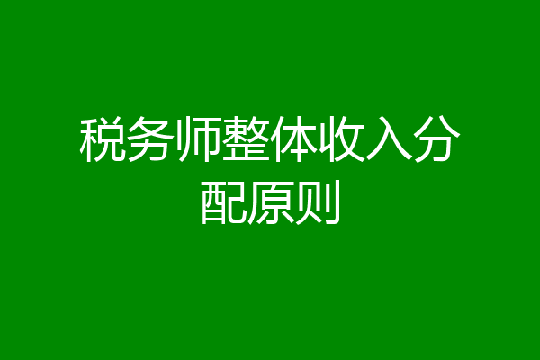 税务师整体收入分配原则