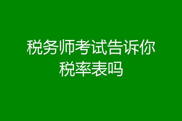 税务师考试告诉你税率表吗