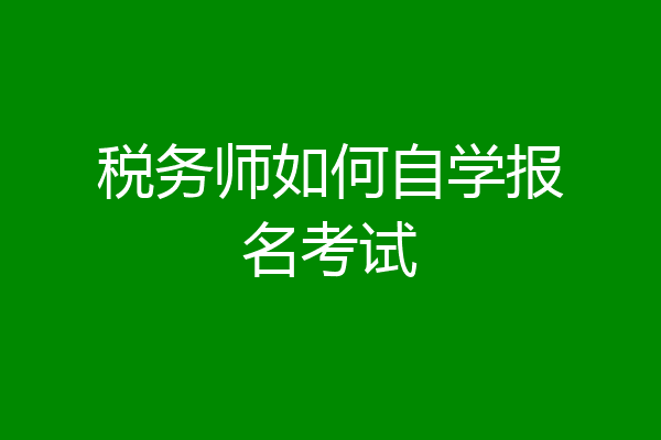 税务师如何自学报名考试