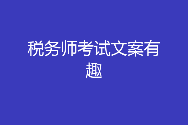 税务师考试文案有趣