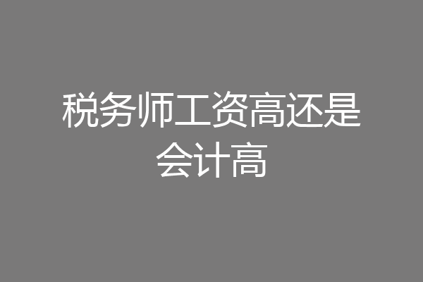 税务师工资高还是会计高