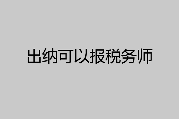 出纳可以报税务师