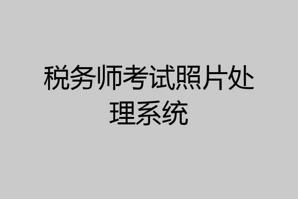 税务师考试照片处理系统