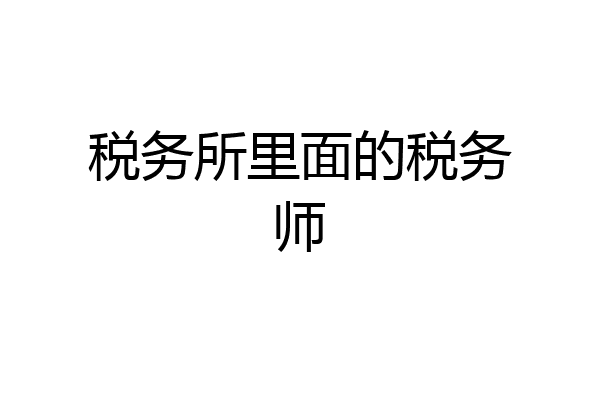 税务所里面的税务师
