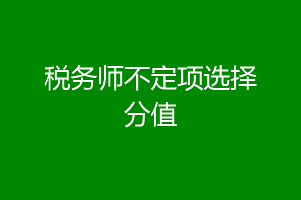 税务师不定项选择分值