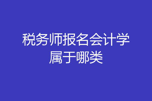 税务师报名会计学属于哪类