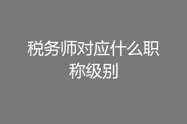 税务师对应什么职称级别