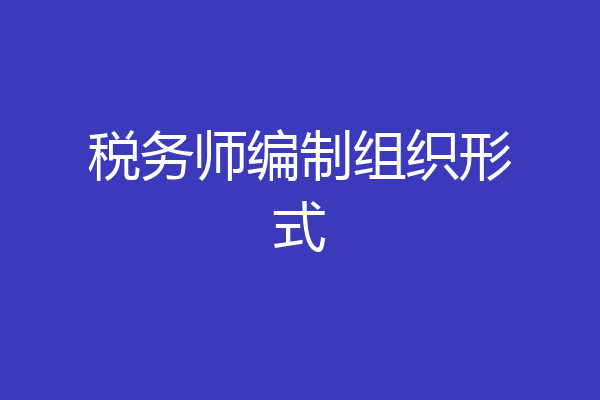 税务师编制组织形式