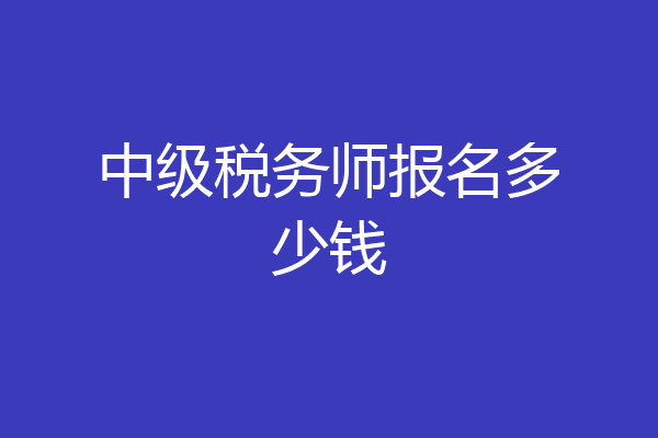 中级税务师报名多少钱