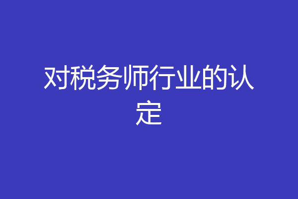 对税务师行业的认定