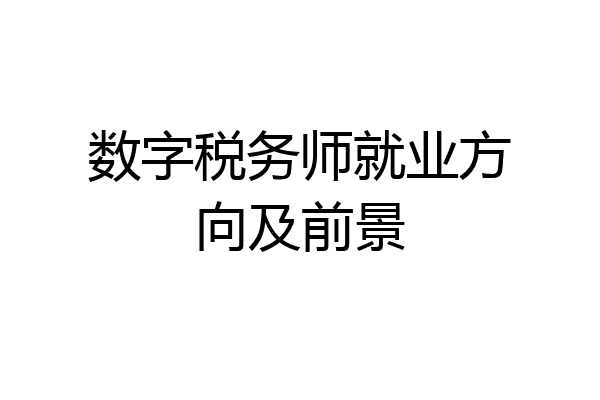 数字税务师就业方向及前景