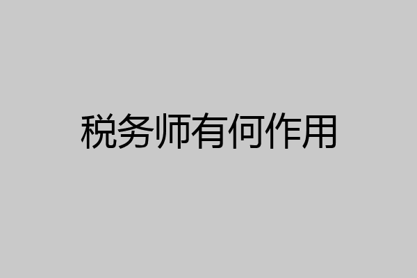 税务师有何作用