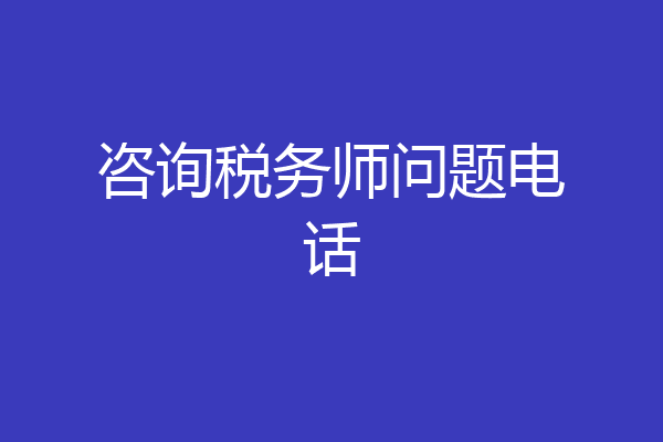 咨询税务师问题电话