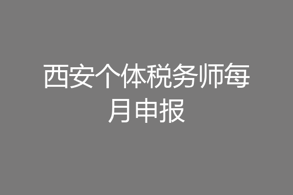 西安个体税务师每月申报