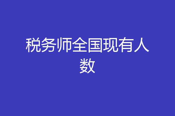 税务师全国现有人数