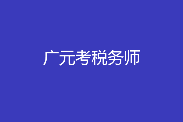 广元考税务师