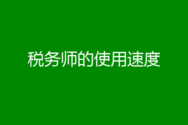 税务师的使用速度
