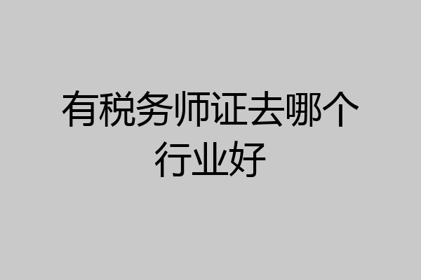 有税务师证去哪个行业好