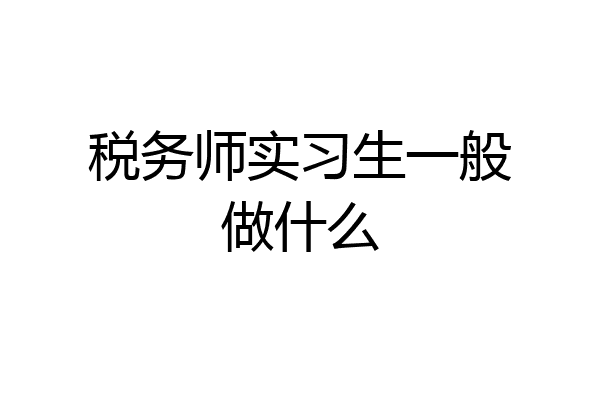 税务师实习生一般做什么