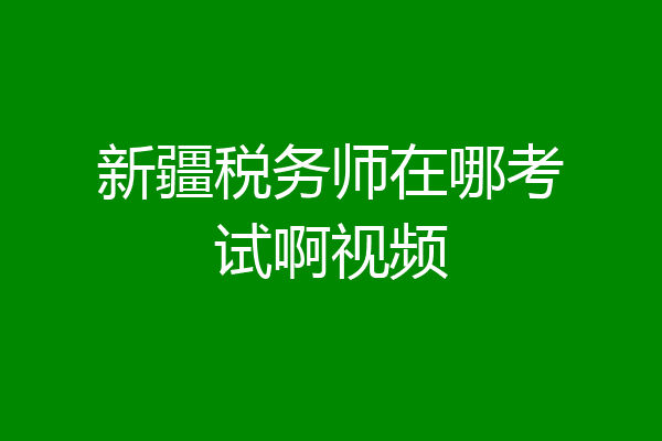 新疆税务师在哪考试啊视频