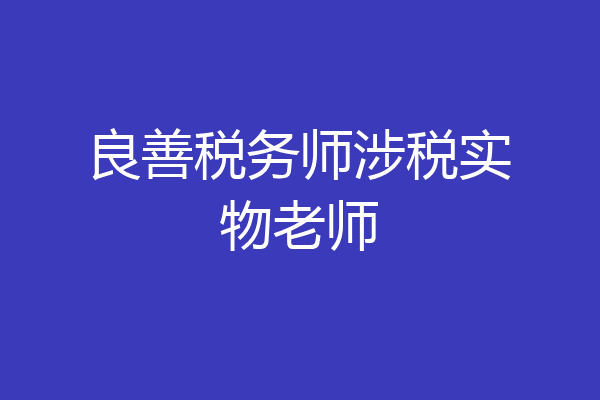 良善税务师涉税实物老师