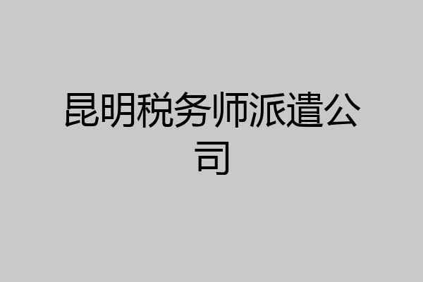 昆明税务师派遣公司