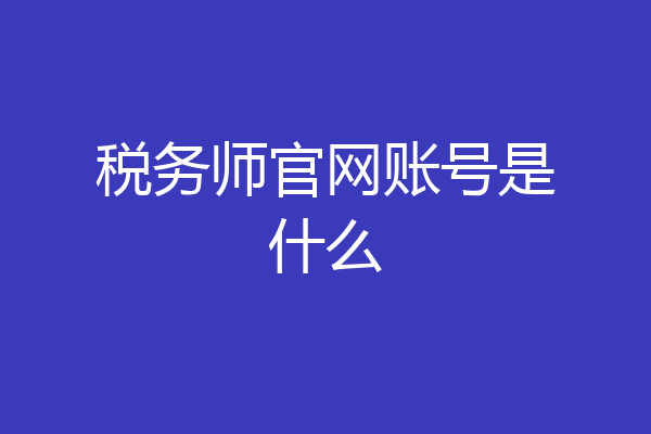 税务师官网账号是什么