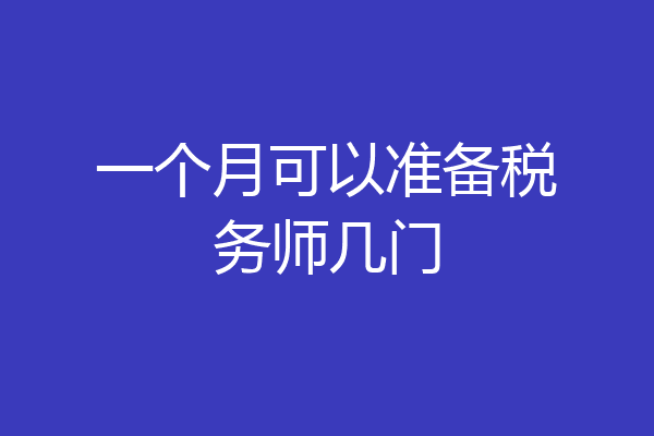 一个月可以准备税务师几门