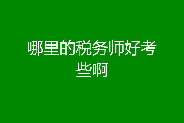 哪里的税务师好考些啊
