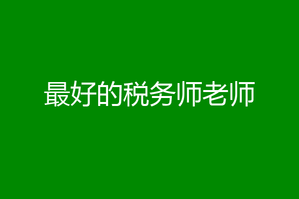 最好的税务师老师