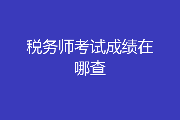 税务师考试成绩在哪查