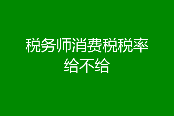 税务师消费税税率给不给