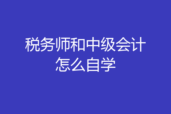 税务师和中级会计怎么自学
