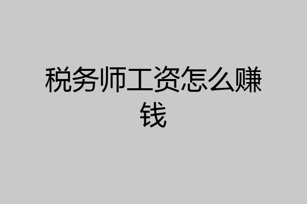 税务师工资怎么赚钱