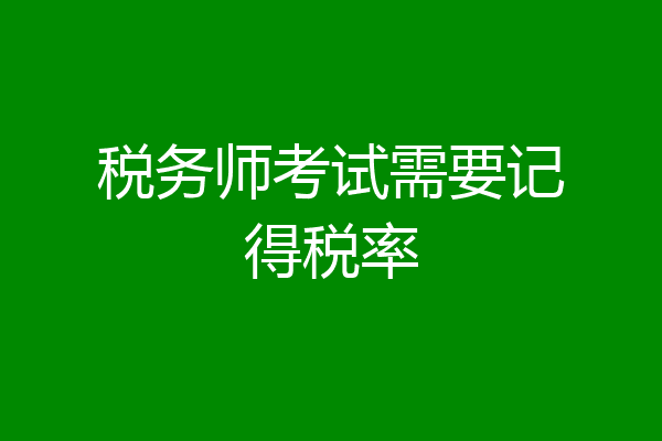 税务师考试需要记得税率