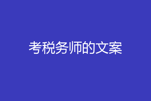 考税务师的文案