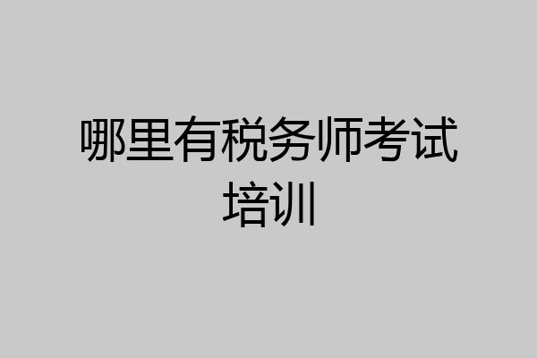 哪里有税务师考试培训