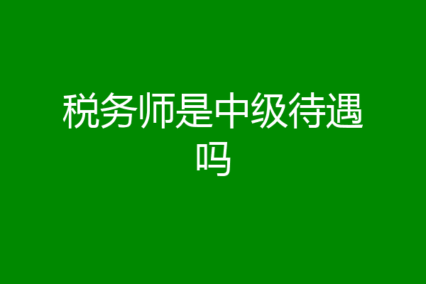 税务师是中级待遇吗