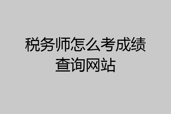 税务师怎么考成绩查询网站