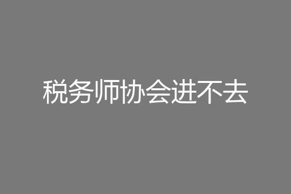 税务师协会进不去