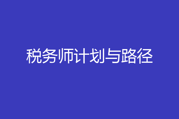 税务师计划与路径