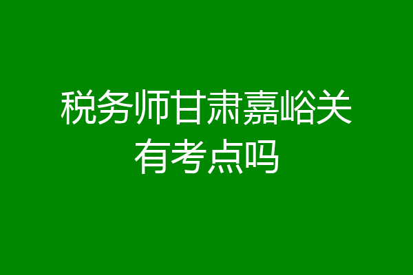 税务师甘肃嘉峪关有考点吗