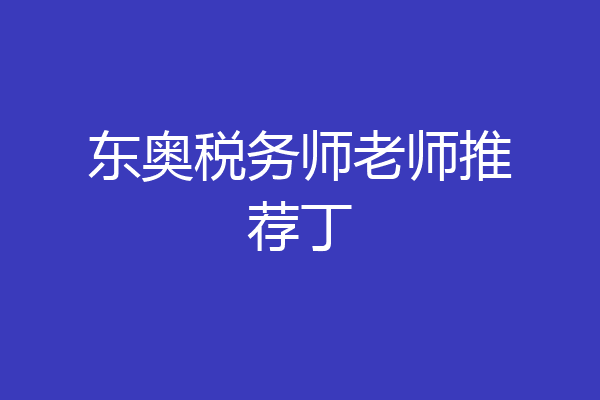 东奥税务师老师推荐丁