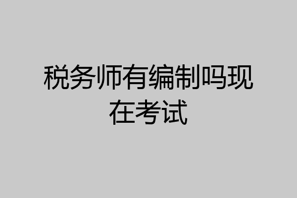 税务师有编制吗现在考试