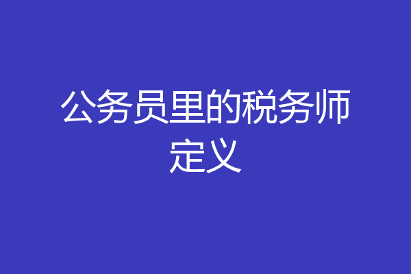 公务员里的税务师定义