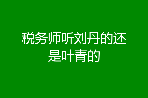 税务师听刘丹的还是叶青的