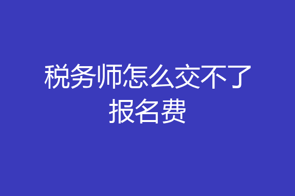 税务师怎么交不了报名费