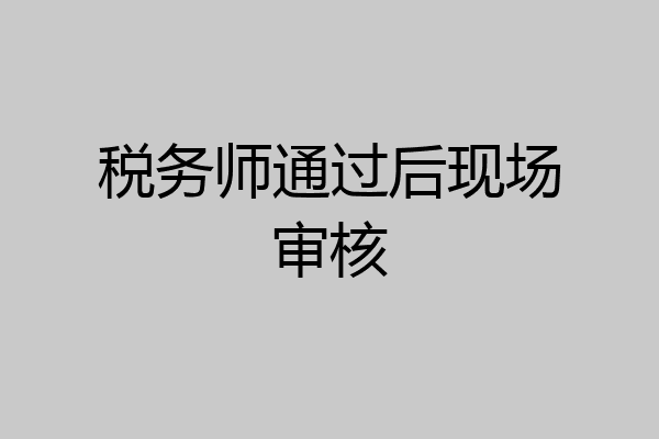 税务师通过后现场审核