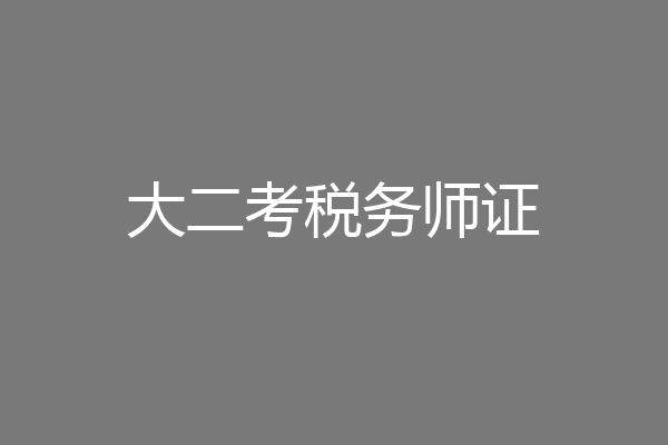 大二考税务师证